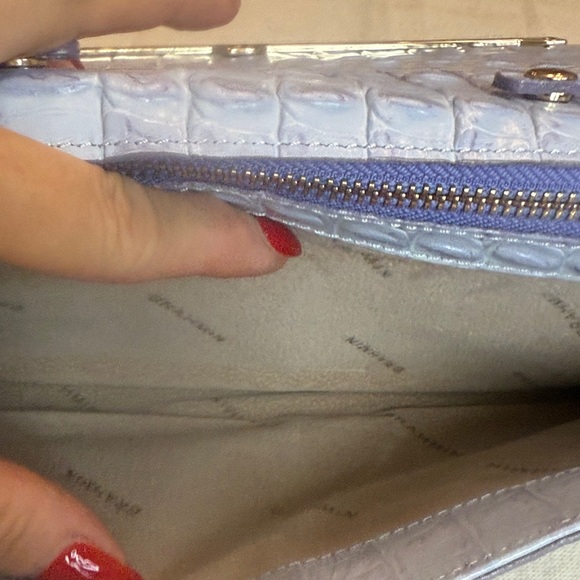 Brahmin Light Gray Croc-Embossed Clutch - Picture 7 of 12